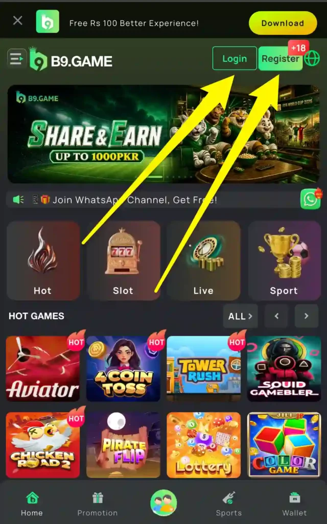 b9 game login and register pic